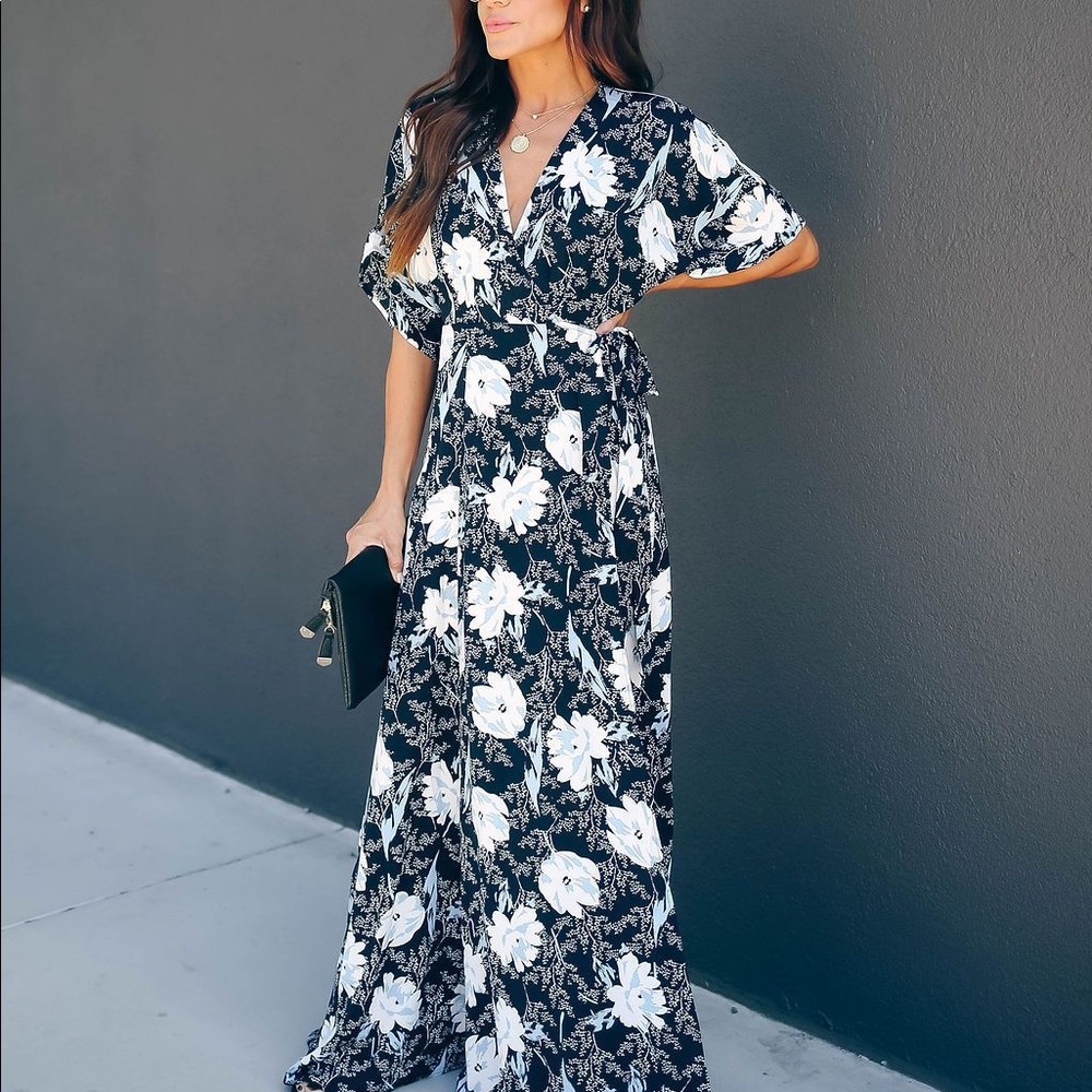 Kadence Floral Wrap Maxi Dress